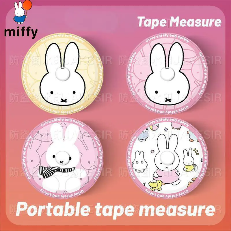 

Miffy Cartoon Mini Tape Measure Portable Retractable Ruler Sewing Flexible Measurement Ruler for Measuring Waist Bust