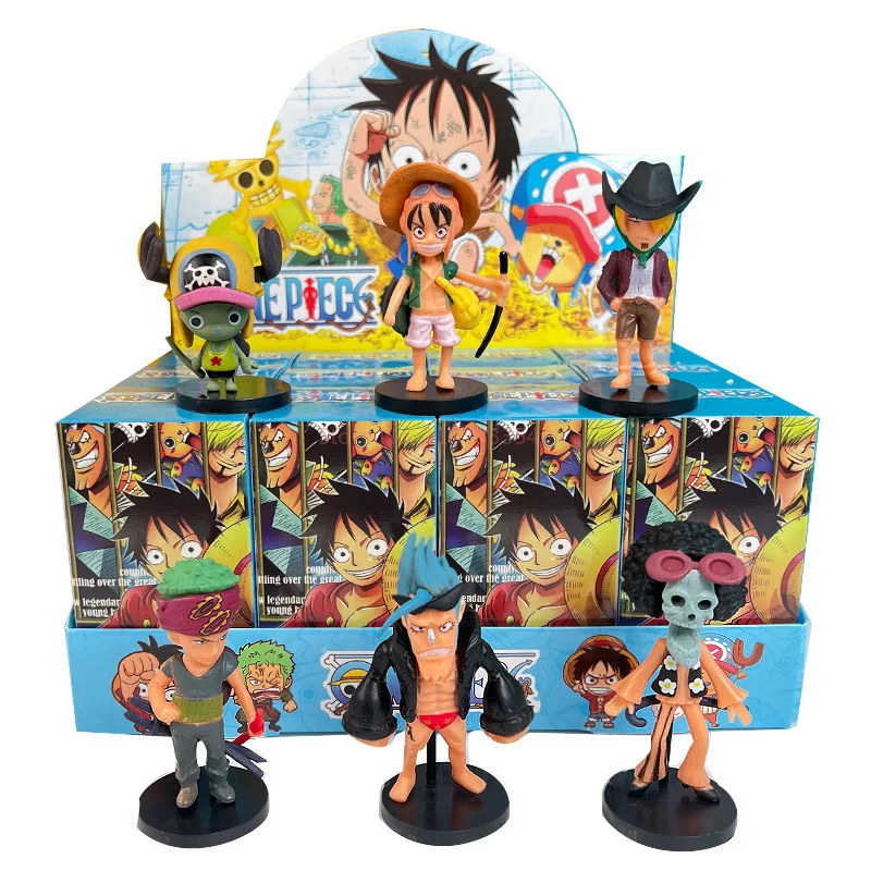 Nueva versión bonita, 12 Uds., caja ciega misteriosa de dibujos animados de una pieza, juguetes, adornos de Luffy, modelo de colección de muñecos, regalo sorpresa de cumpleaños para niño