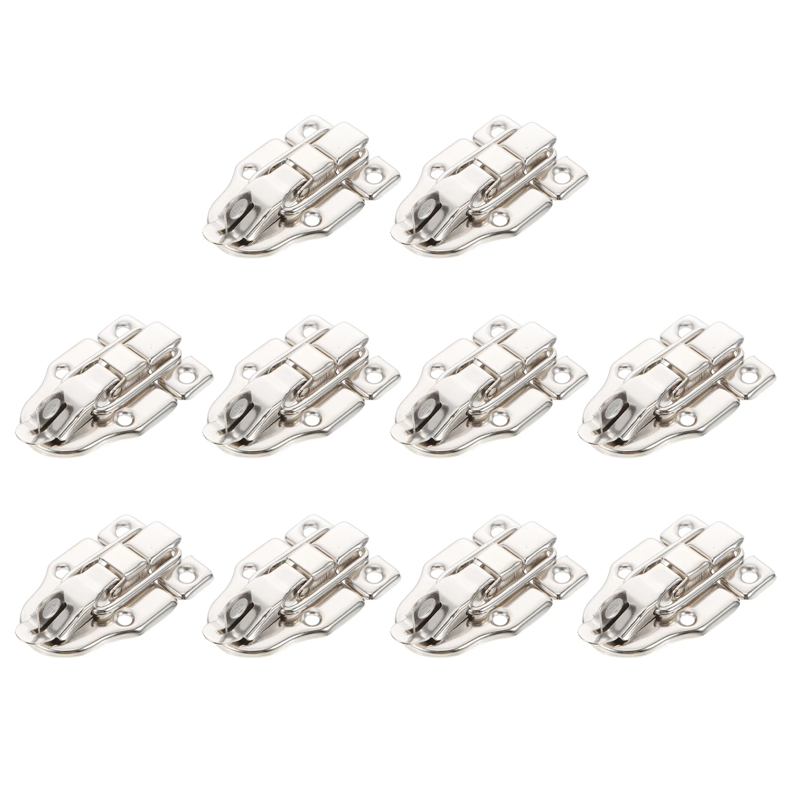 

10pcs Lock Buckle Duckbilled Hasp Latch for Wooden Boxes Chest Hardware Silver Toggle Case Furniture Brass