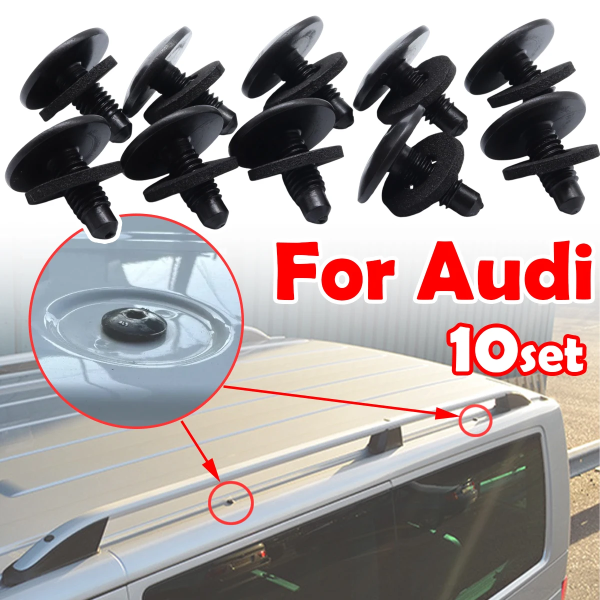 

10SET Car Roof Rack Holes Panel Blanking Black Screws Bolts Sealed WHT006148 For A4 S4 A5 S5 Q5 8R R8 RS4 RS5 Coupe Cabriolet