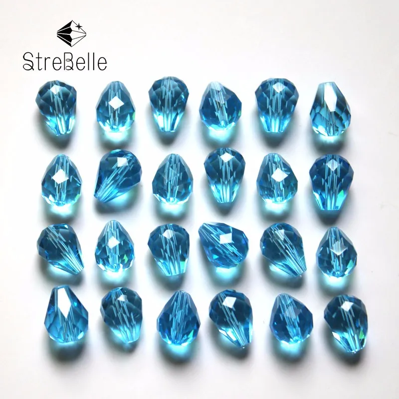 StreBelle 8x6mm 50pcs Crystal Glass Beads Tear Drop Shape for Fashion Jewelry Earring Bracelet Accessories