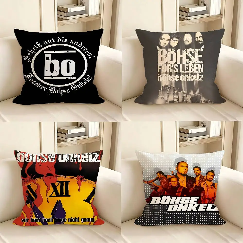 1 Stück Band B-Bohse O-Onkelz Kissenbezug, modischer quadratischer Kissenbezug für Schlafzimmer, Sofa, Zimmer, Ins-Dekoration, Freizeit