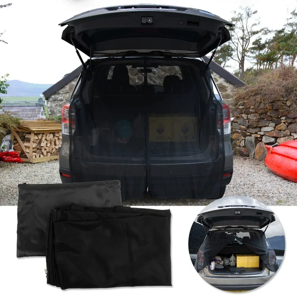 Car Windshield Sunshade Screen Tailgate Mosquito Net Cargo Nets Trunk Ventilation Mesh for Most Models MPV SUV for Camping