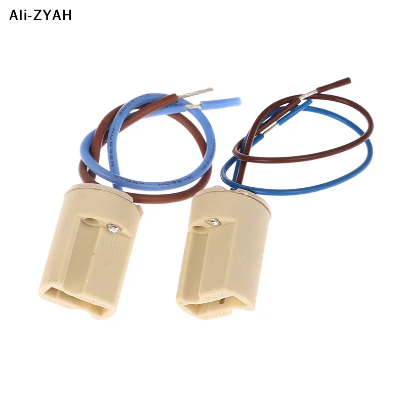【Ha8】【WN】（）6Pcs 2025 New G9 Lamp Base Ceramic Connector Base Socket With 15CM line for LED Halogen Bulb Light