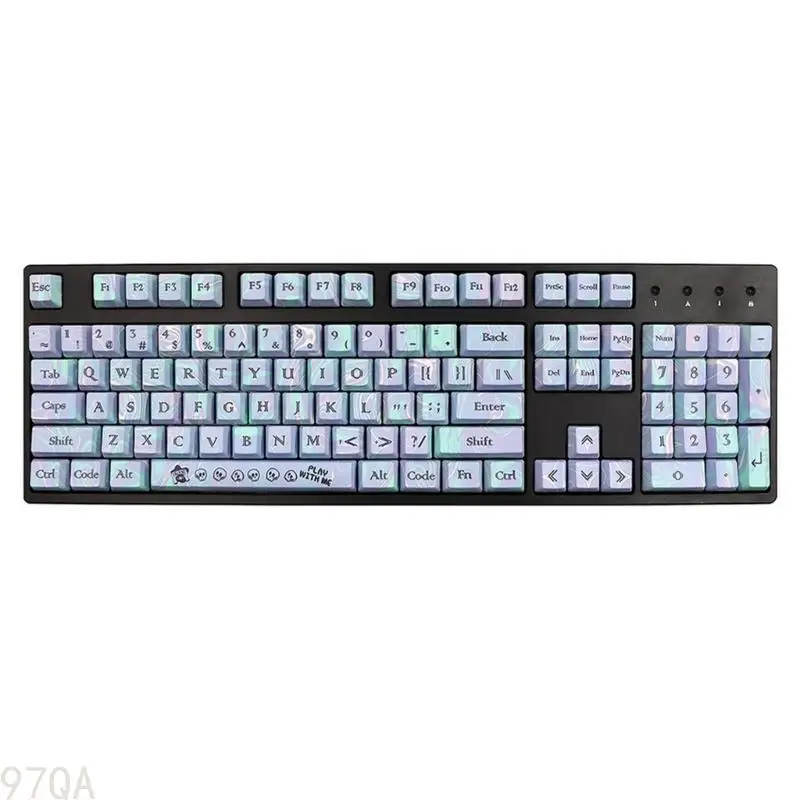 

97QA PBT Keycaps Set 112Keys,Durable and Lightweight Dye-Sublimation Keycap for 61/87/104/108 Keyboards Long-Lasting Use