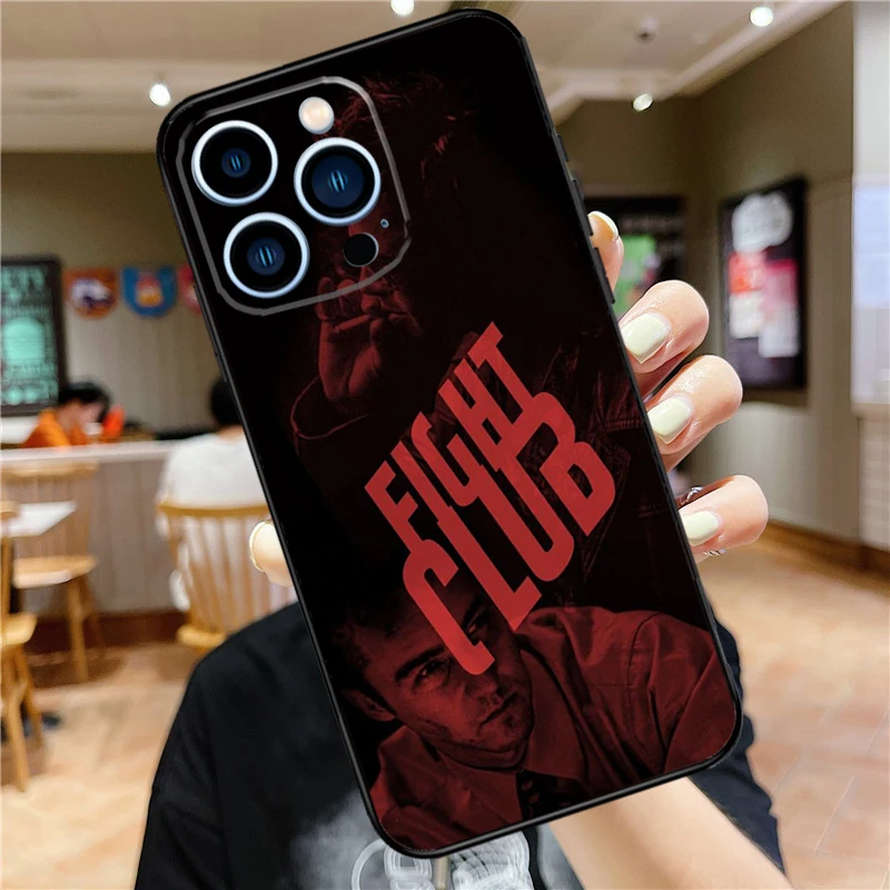 Fight Club Movie Poster Phone Case For iPhone 11 12 13 14 16 15 Pro Max Mini XS X XR 7 8 Plus Soft Cover Shell