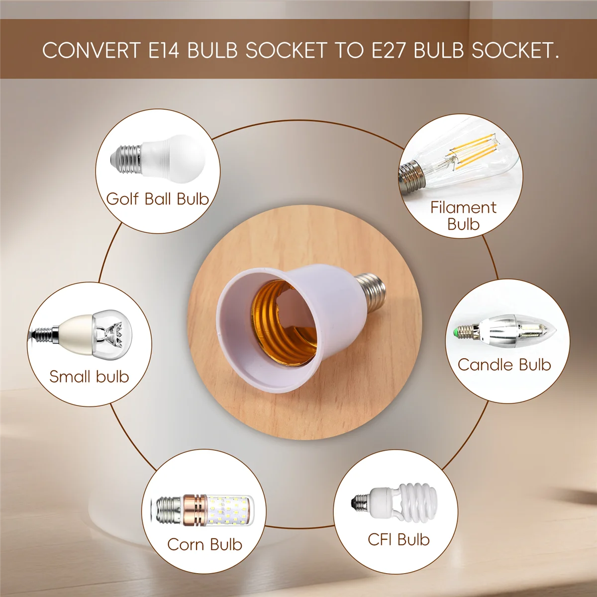 E14 to E27 Extend Base LED CFL Light Bulb Lamp Adapter Converter Screw Socket