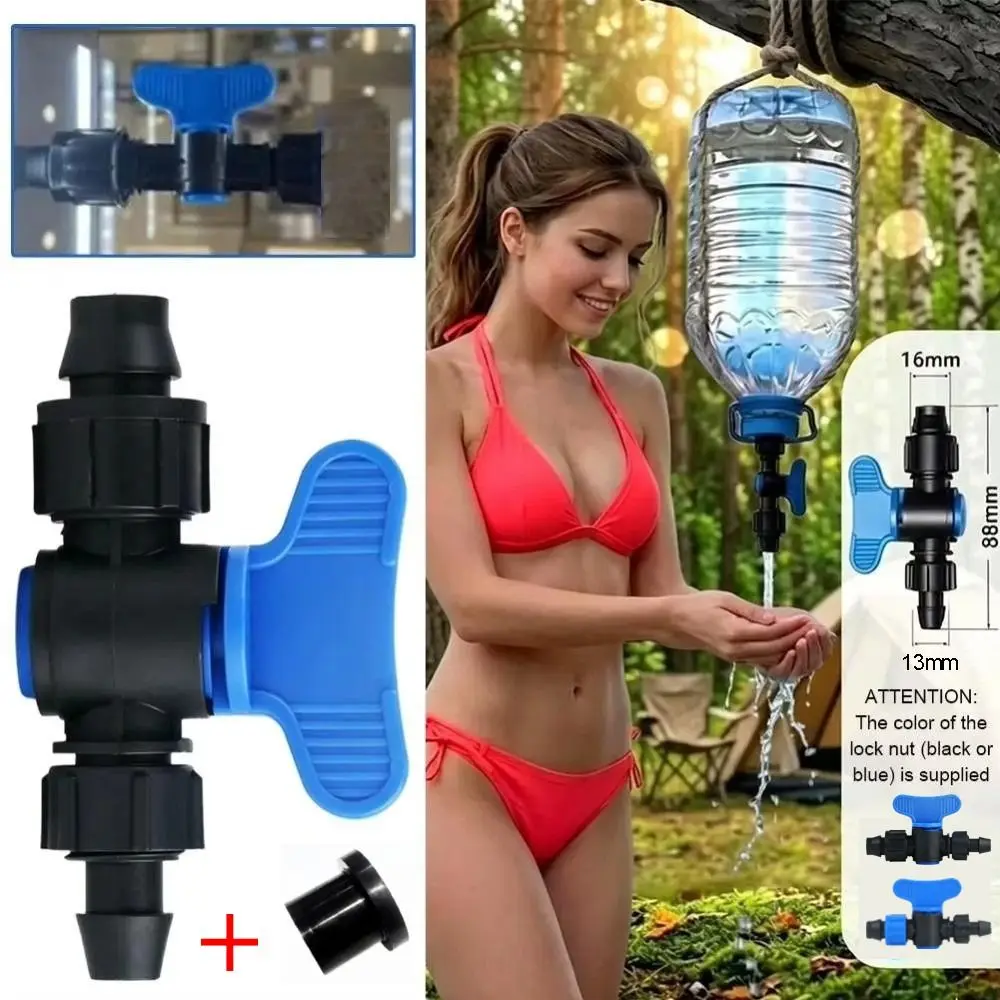 Travel Accessories 16mm Double-Lock Bypass Valve with Rubber Pad Drip Tape Shutoff Valve Irrigation Belt Valve Faucet Nozzle