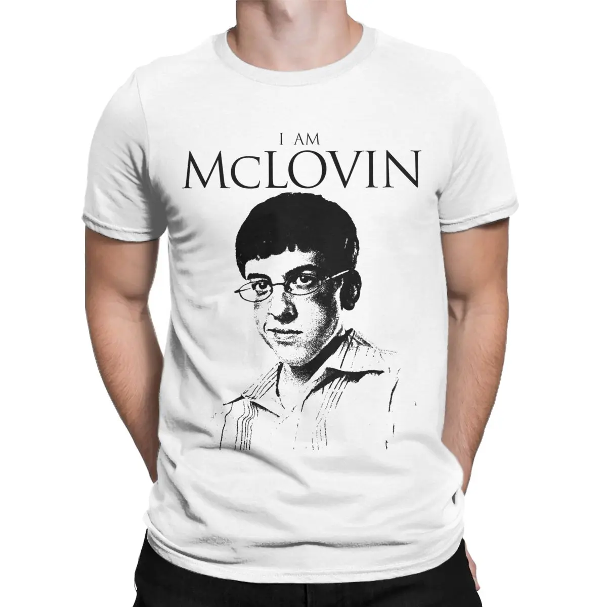 الرجال Superbad أنا ماكلوفين تي شيرت فيلم 100% ملابس قطنية عادية كم قصير الياقة المستديرة تيز جديد وصول تي شيرت