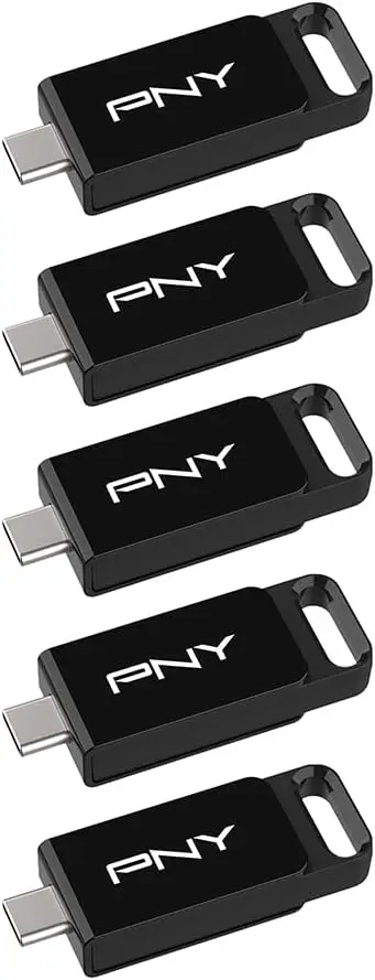 USB 3.2 Type-C Flash Drive 64GB 5-Pack – 120MB/s Read, 10x Faster Write, Durable & Portable for Smartphones, Tablets, Laptops