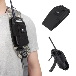 Tactical Walkie Talkie Pouch Black Oxford Molle Radio Pouch Portable Outdoor Hunting Sports Phone Holder Interphone Holster