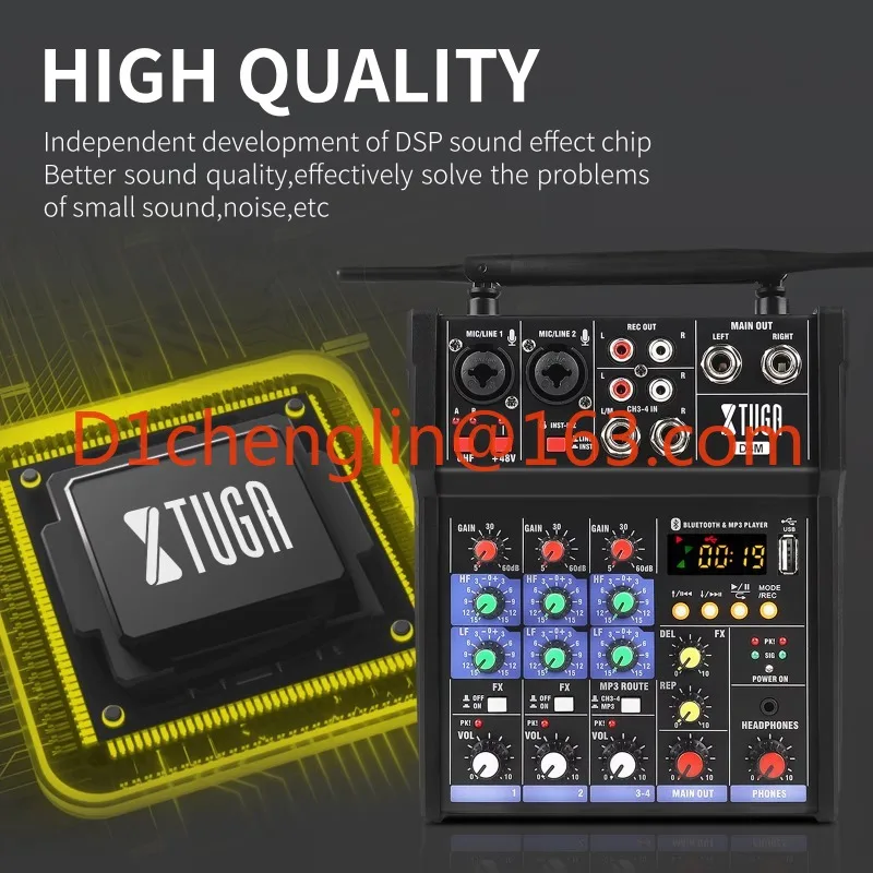 48 V Schnittstelle USB Sound Mischen 4 Kanäle Mini Musik Mikrofon Studio Controller Audio Konsole Video Digital Dj Mixer mit Mikrofon