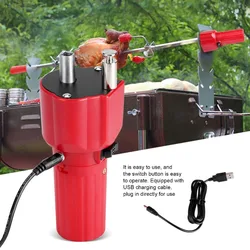 Massieve Constructie Barbecue Grill Rotatormotor Bbq Gebraden Beugel Accessoire Met Usb Draad