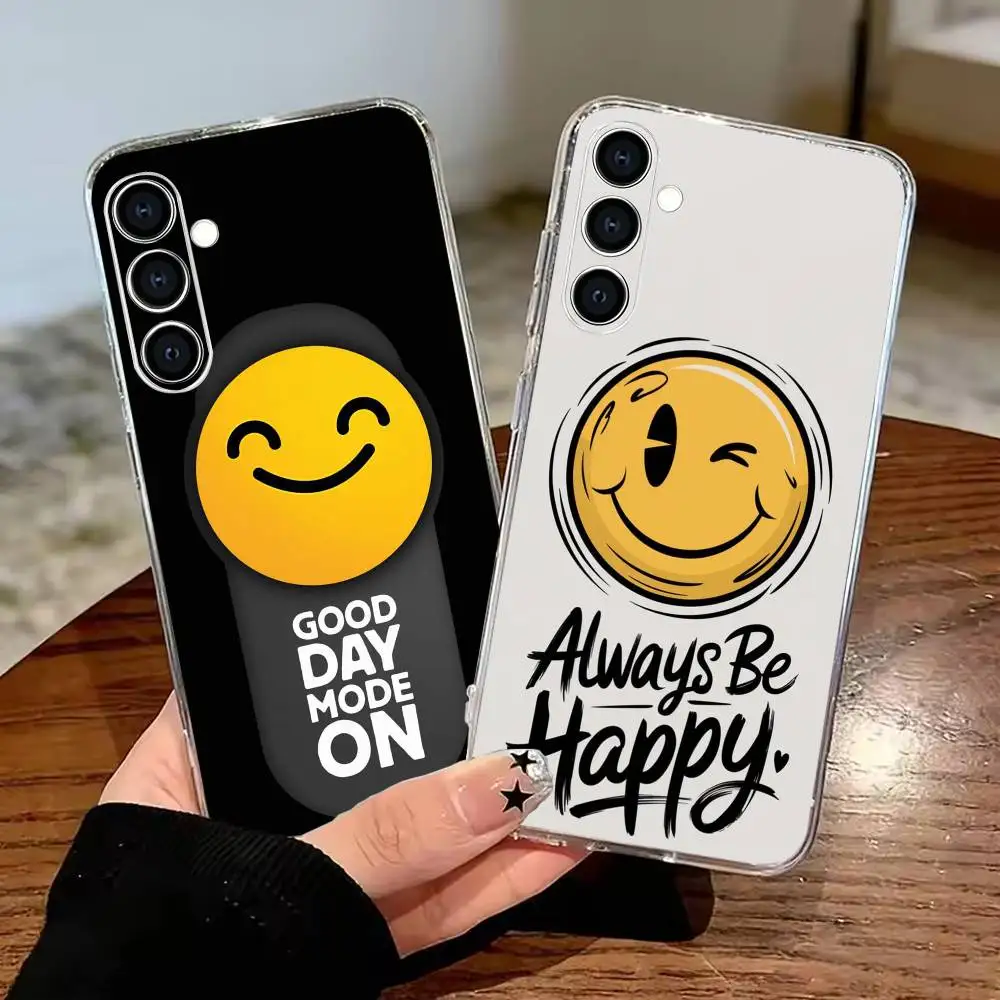 C-Cartoon Fun Cute Smile-es  Phone Case for Samsung Galaxy A55 A06 A16 A26 A36 A56 A25 A35 A15 A54 Clear TPU Soft Case