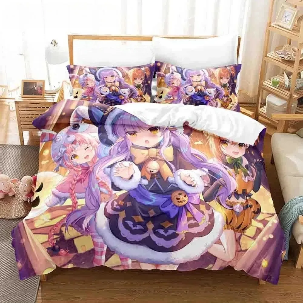 Anime Series Princess Bedding Set Duvet Cover Pillowcase , Anime Character Duvet Cover Set Luxury Boy & Girl Gifts