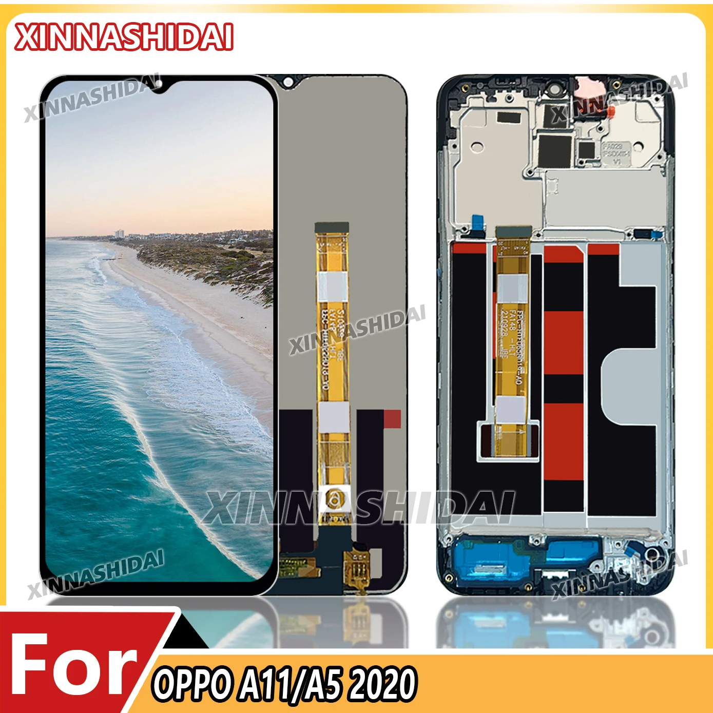 tela-completa-aaa-para-oppo-a5-a11-cph1931-pchm10-lcd-touch-screen-com-aro-peca-de-reposicao