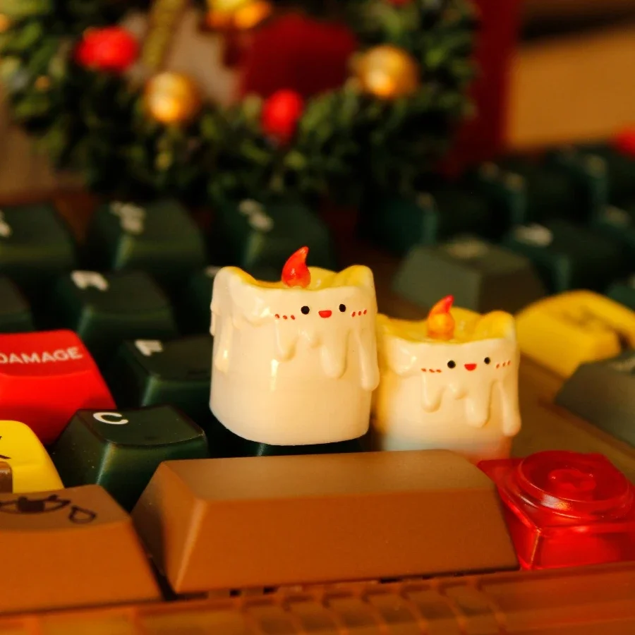 

Personalized keycaps christmas candle keycaps creative resin keycaps merchandise cute keyboard girlfriend gift