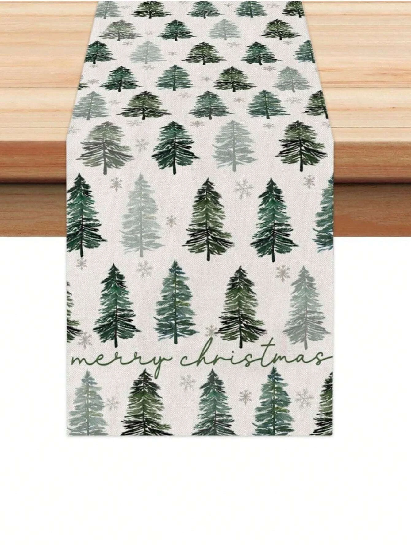 1pc Minimalist Festive Decorative Table Runner, Linen, 2D Flat Design, Year-Round for Kitchen & Dining Room Styling