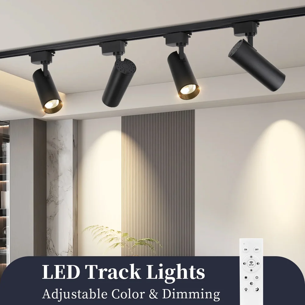 Spot led luzes de pista com controle remoto brilho ajustável holofotes led iluminação ferroviária para sala estar pista luz teto