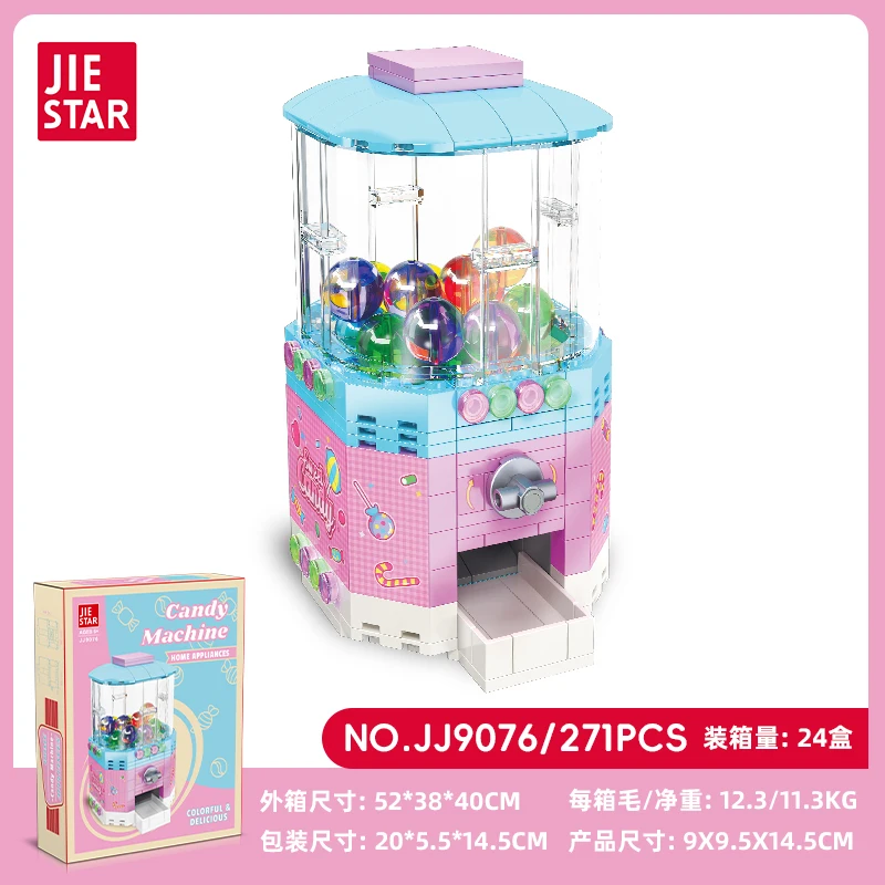 Candy Popcorn Claw Gashapon เครื่อง BuildingBlocks MOCJJ9076-JJ9079 รุ่น BricksAmusement สิ่งอํานวยความสะดวก DlYToy Ldeas ของขวัญเด็ก