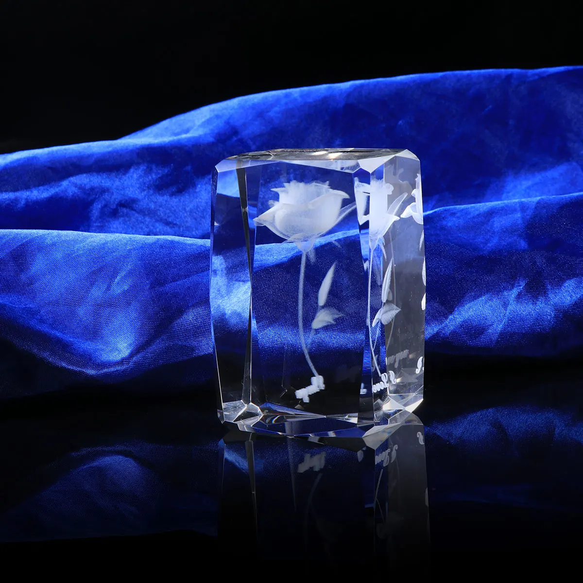 

Crystal 3D Rose Flower Engraved Glass I Love You Ornament Gift for Wedding Christmas Birthday Valentines Crystal Rose