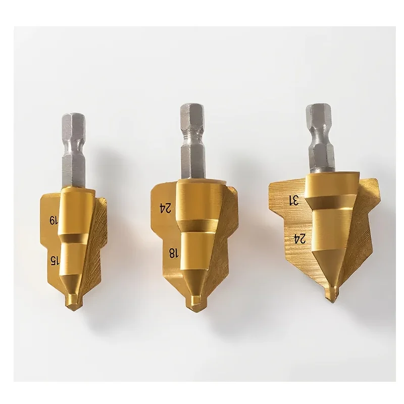 

Stepped Drill Bit,PPR Lifting Step Drill Bithexagonal Handle Water Pipe Connection Tool 20/25/32mm Full Opening Process