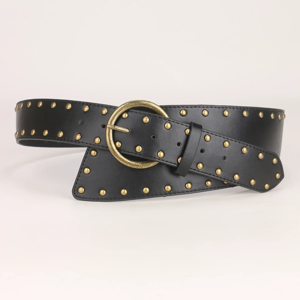 المرأة برشام بولي Leather الجلود الشرير مشد الإناث Cummerbund معطف حزام فستان Decration حزام عريض J934