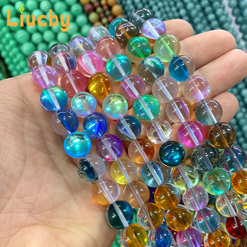 حبات كريستالية دائرية لصنع الحُلي ، إكسسوارات ذاتية الصنع ، سبعة ألوان ، متألقة ، بيع بالجملة ، 6 من من من ، 8 من ، 10 من ، 12