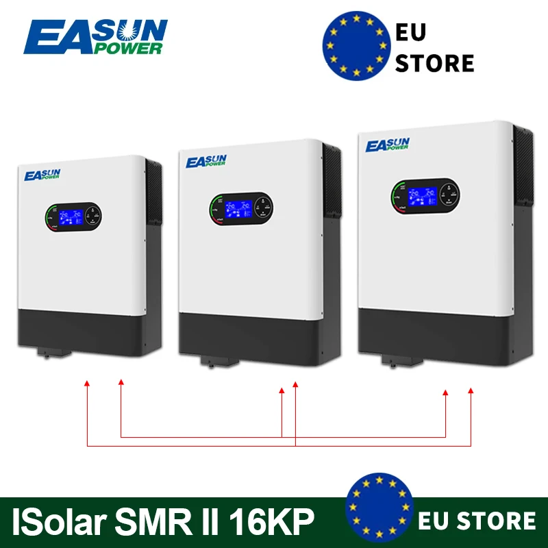 EASUN POWER 18KW Solar Inverter 3 Phase 380v Output Grid Tie Inverter With Parallel 120A MPPT Charger Max 500V Dual Output wifi