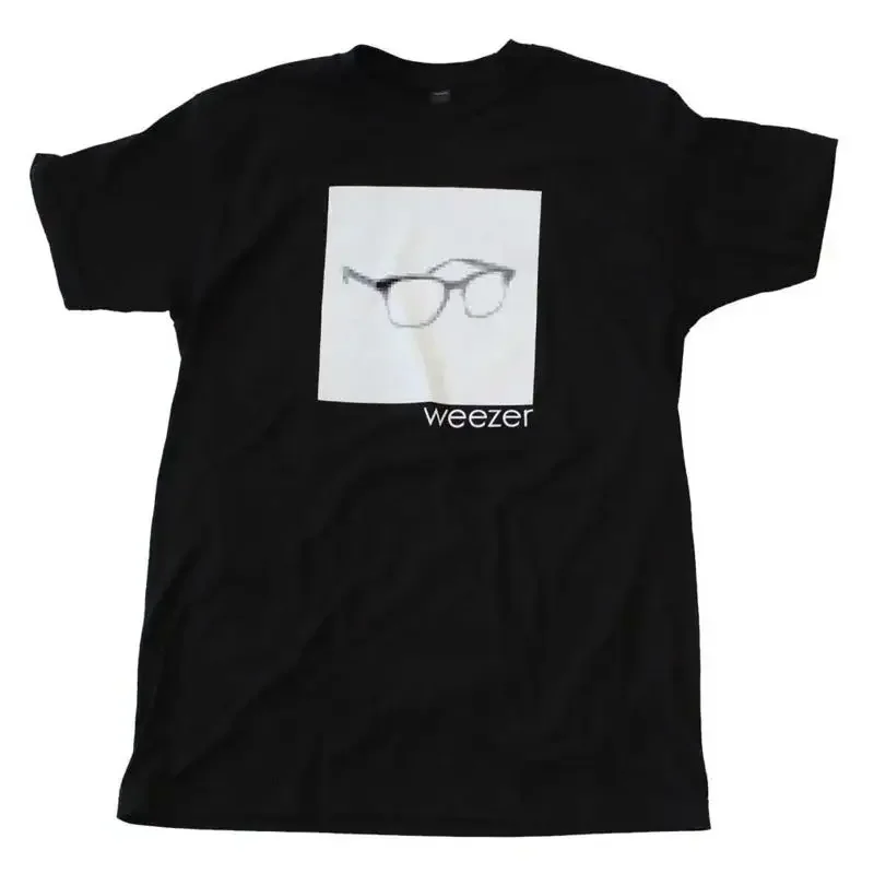 Officially Licensed Weezer Pixel Glasses Mens Black T Shirt Classic