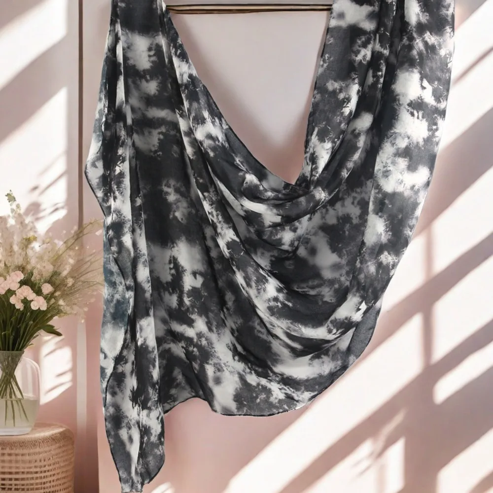 

Повседневные акварельные шаль с цветочным принтом, шарфы из хлопка, вискоза, мягкий шарф-хиджаб, длинные дышащие женские тюрбаны