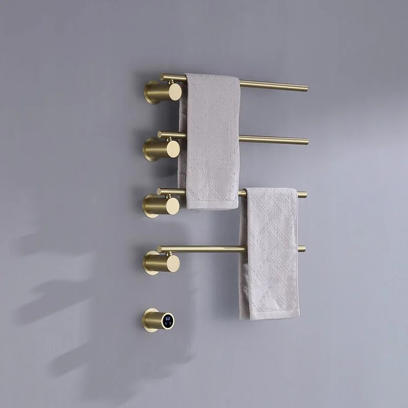 Bathroom Brushed Gold Electric Towel Rack Temperature Time Smart Control Towel Warmer Hidden Installation Heated Towel Rail
