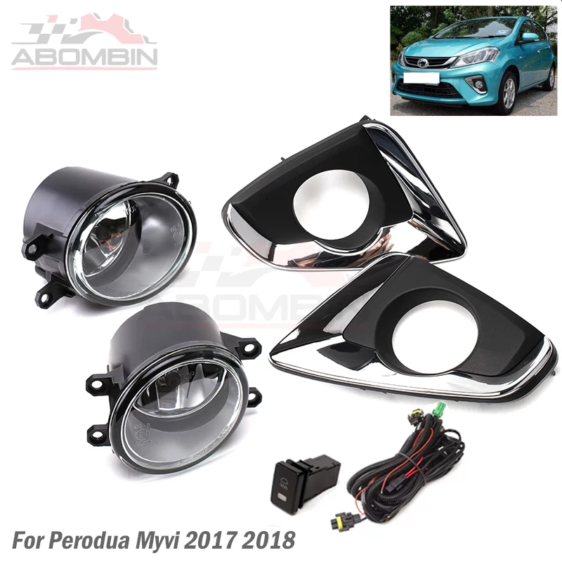 Front Bumper Fog Light Driving Fog Lamp Assy Kit Front Fog Lamp With Wiring For Perodua Myvi 2017 2018