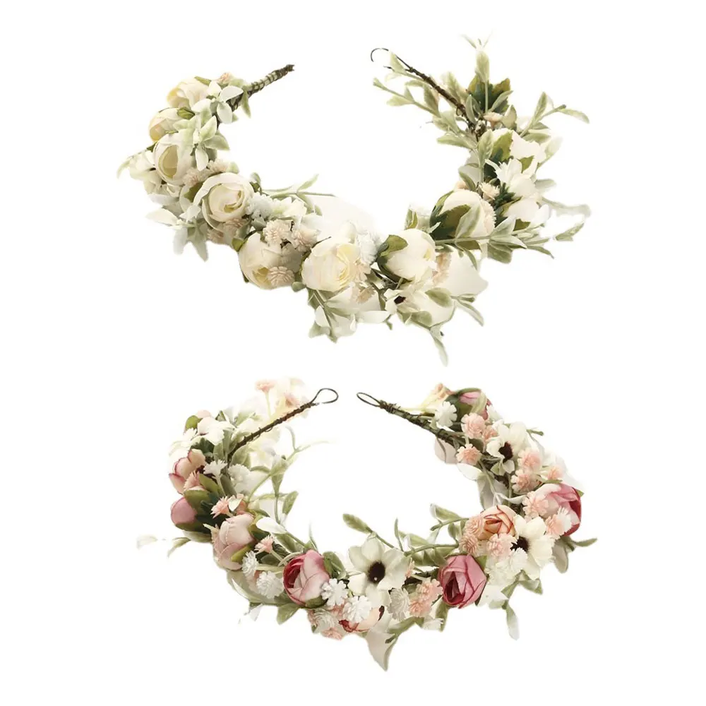 Bride Baby Hair Band Floral Crown Handmade Sweet Hairband Simulation Flower Headband Women Gilrs Garland Headwear Hair