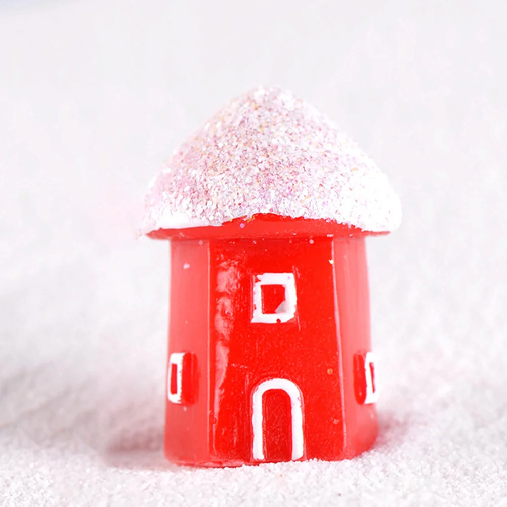 

8Pcs Christmas House Shape Ornaments Eco Friendly Desktop Decorations for Home Office Store Xmas Party Table Adornment
