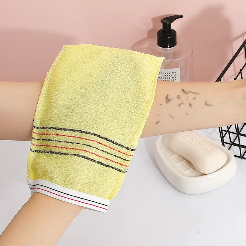 1 ชิ้น Exfoliating Bath Pad ผ้าขนหนูชุดเกาหลีอิตาลีเอเชีย Exfoliating Bath Washcloth Body Scrub อาบน้ําผ้าฝ้ายโพลีเอสเตอร์นุ่ม