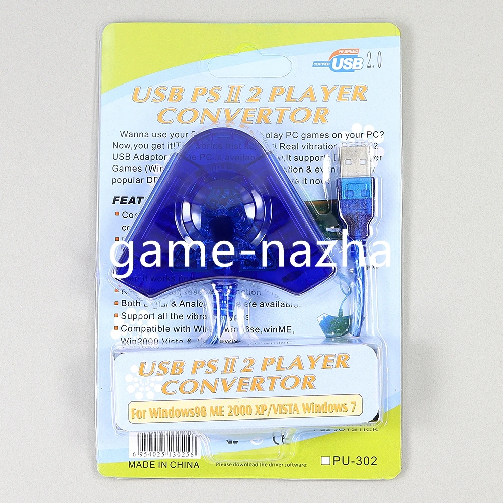 1PC USB Dual Player Converter Adapter Cable For PS2 Gamepad To PS3 PC Controller Converter