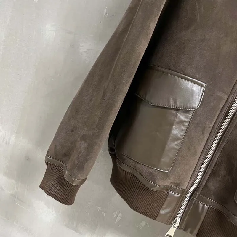 سترة من فراء الأغنام الطبيعي الحقيقي ملابس بياقة مقلوبة 2025 موضة جديدة سميكة ودافئة موضة جديدة قصيرة الطول