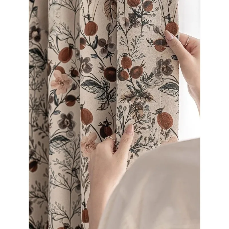 Opulent American Vintage Thickened Blackout Curtains for Living Room Bedroom Thermal Insulation Luxury Drapes Custom Size