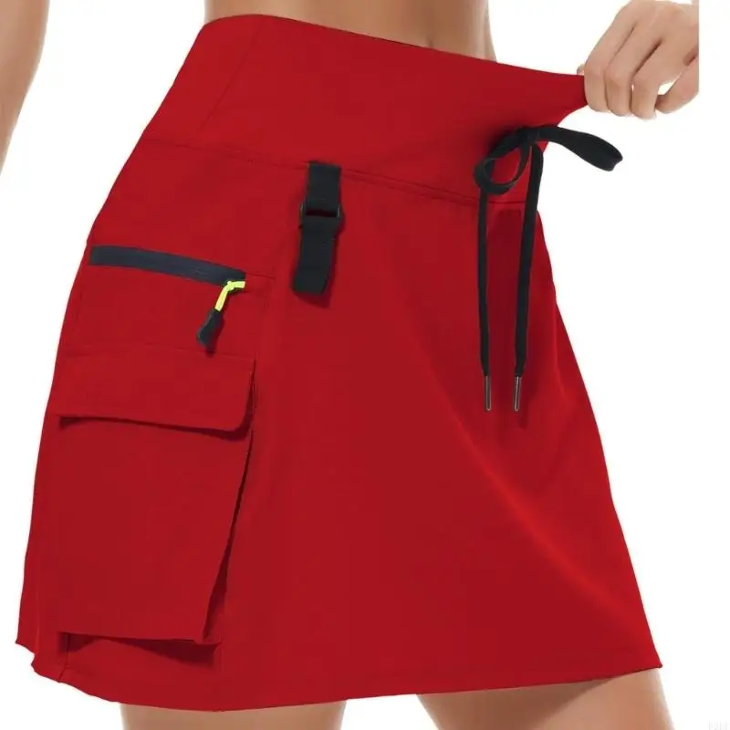  Women's Hiking Cargo Skort Sun Protections Fabric Moisture Management Gym Tennis Outdoor Workwear