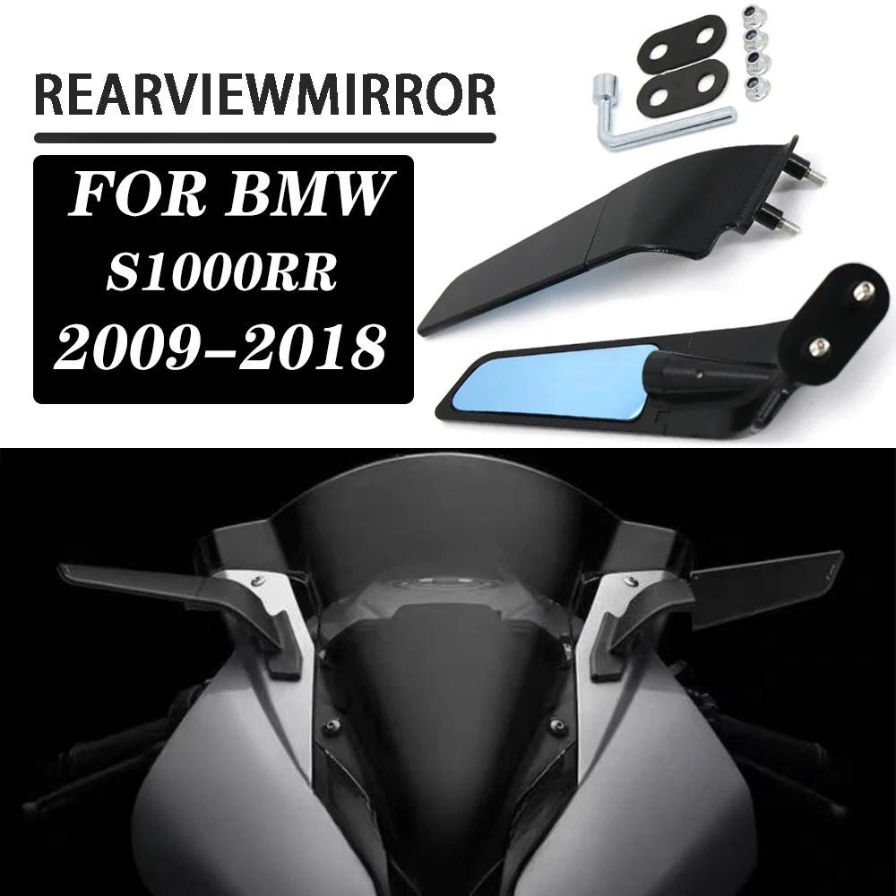 For BMW S1000RR 2009-2011 2012 2013 2014 2015 2016 2017 2018 Motorcycle Wing Mirrors Adjustable Rotating Rearview Side Mirror