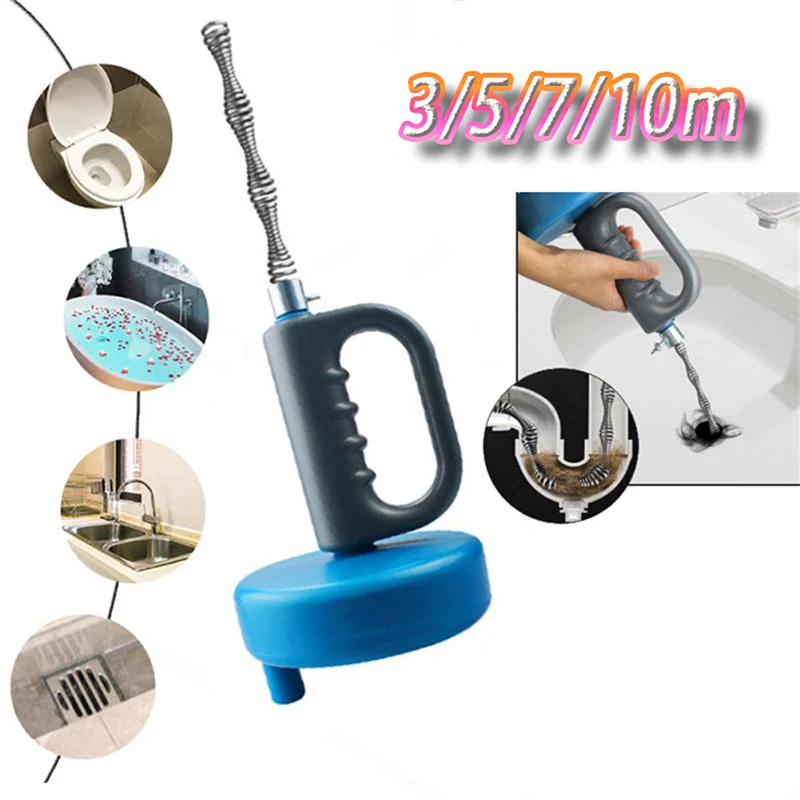 3/5/7/10 Meter Handheld Sink Drain Dredge Unblocker Cleaner Pipeline Clogged Remover Kitchen Toilet Sewer Blockage Cleaning Tool