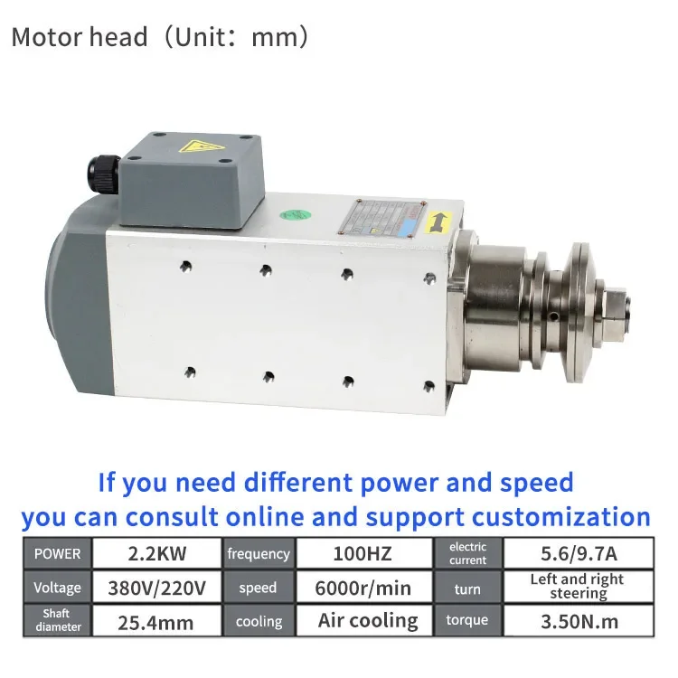 Precision high speed fixture grinding wheel variable frequency numerical control spindle motor