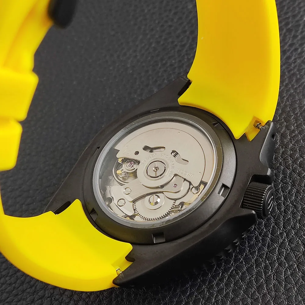 41mm men\'s watch Rainbow dial watch sapphire glass NH36 movement 22mm rubber strap S crown men\'s casual waterproof watch