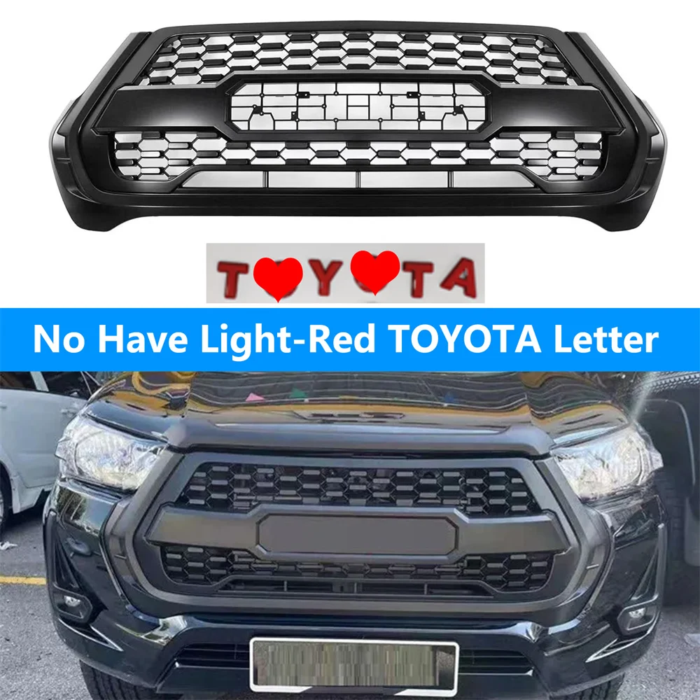 Gemodificeerde 4X4 Auto Nieuwe Grille Voor Toyota Hilux Revo 2021 2022 Voorbumper Racing Grills Mesh Racing grille Cover Grill