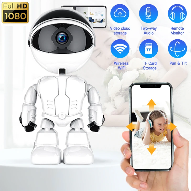 

360 ° Robot IP Camera 1080P Security Camera WiFi Wireless CCTV Camera Smart Home Video Night Vision Surveillance Baby Monitor