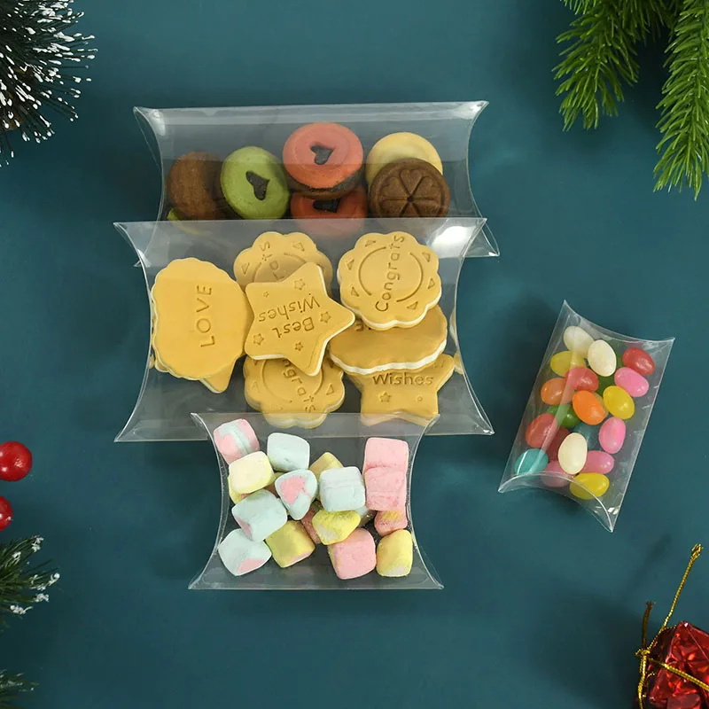 10 stücke Kissen Form Klar PVC Candy Box Transparent Geschenk Verpackung Box Hochzeit Geburtstag Party Favors Decor Weihnachten Box liefert – Detail 15