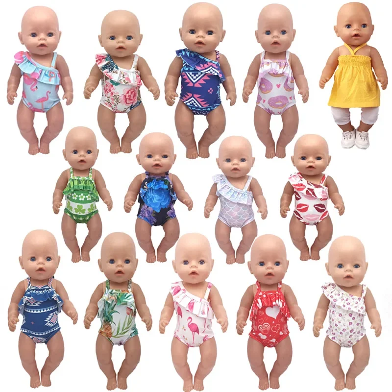 Fit for  43cm Born Baby Doll Dress Doll Swimsuit 18 Doll Swimming Clothes