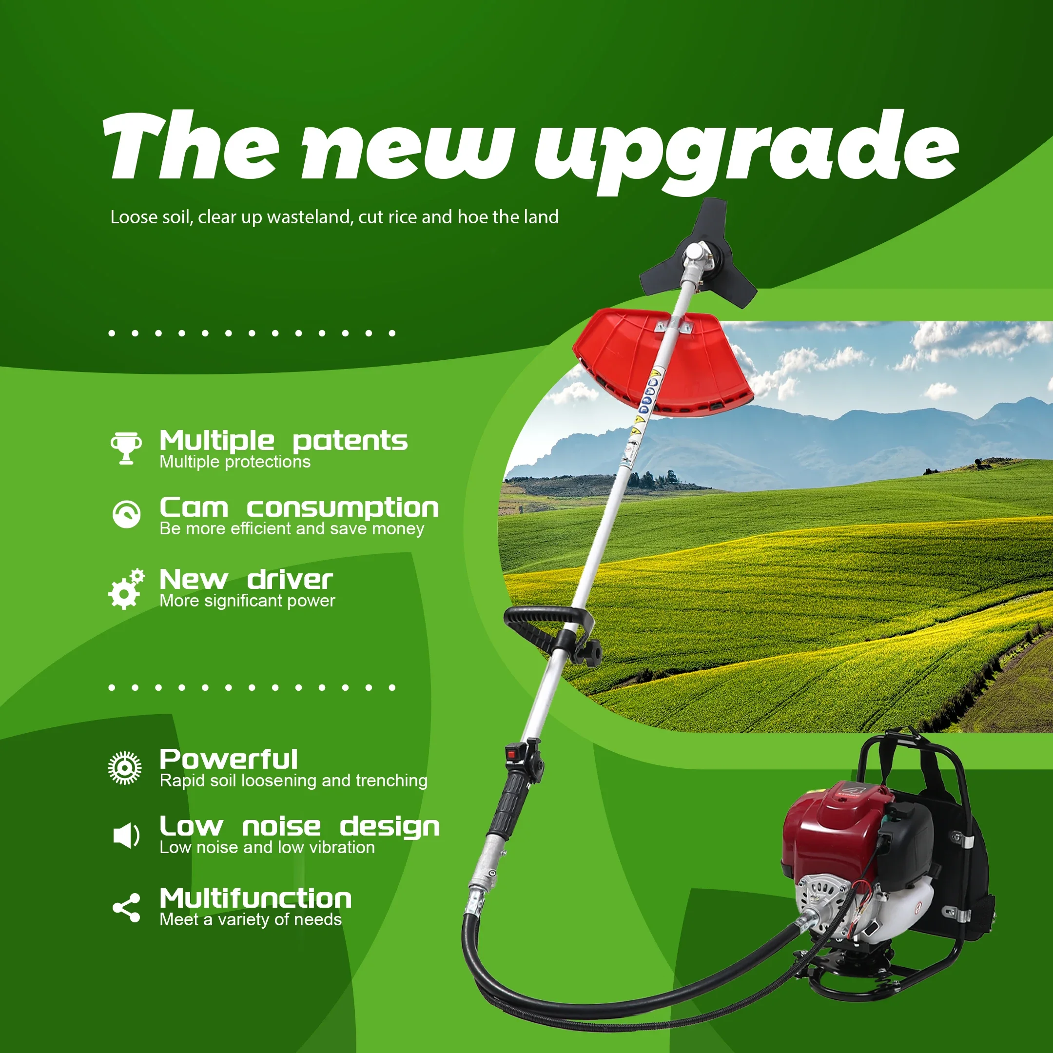 الظهر حزمة آلة تقطيع الفراشي أدوات الحدائق الثقيلة Du/ty 4 السكتة الدماغية آلة قطع العشب الزراعية Ga/الصلبة أداة تشذيب الحافة #5