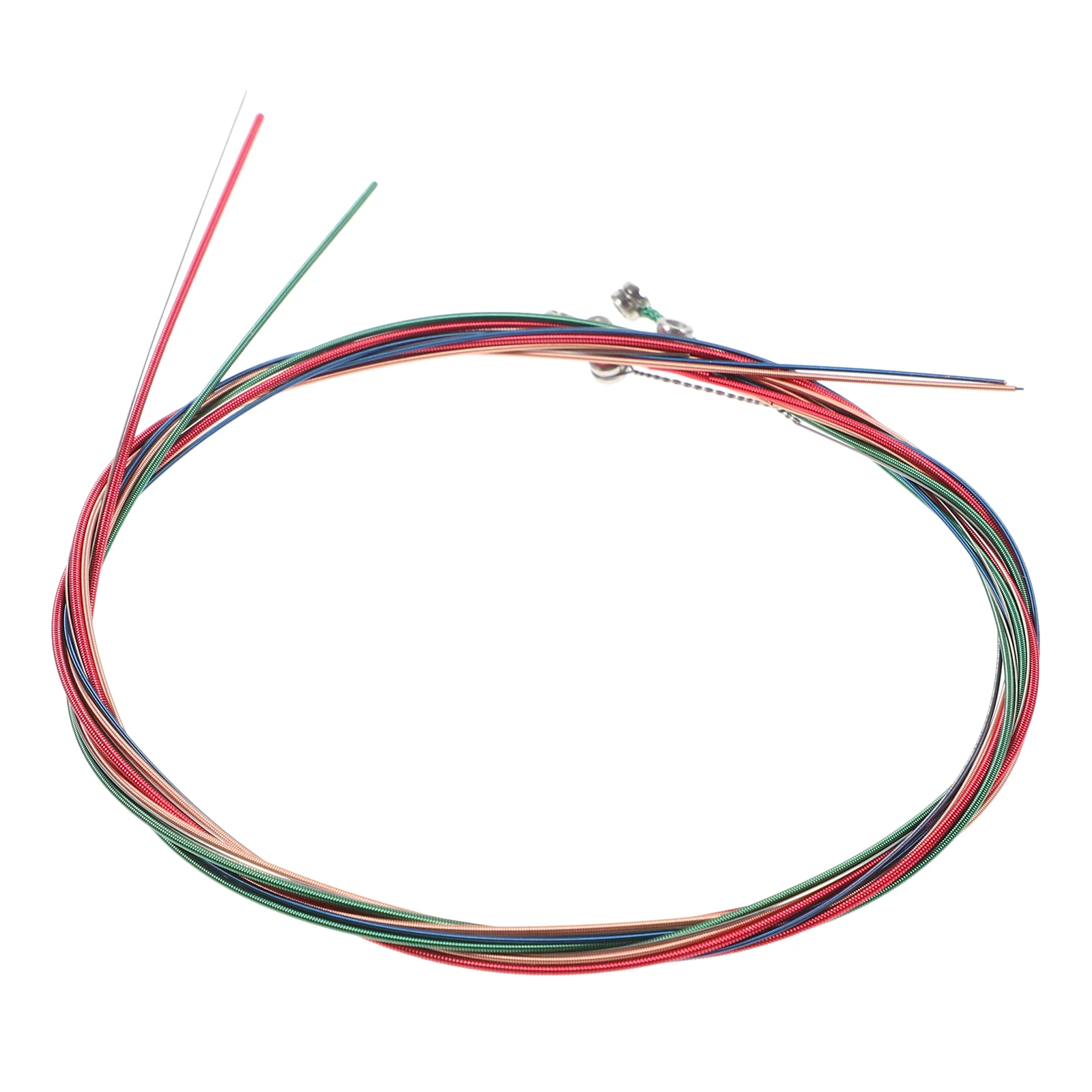 

6 Pcs Colorful Guitar Strings Acoustic Electric Folk Steel Replacement Strings for Beginners Clear Sound